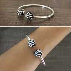 Knotted ends plain kada in pure silver