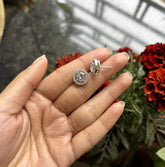 1.1 cm diameter multi cz stone studs crafted in pure silver