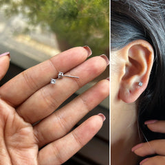 3mm single round cz grain setting studs in pure silver