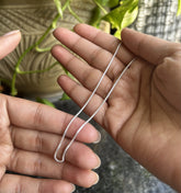 Simple box pattern thin 18'' chain in pure silver