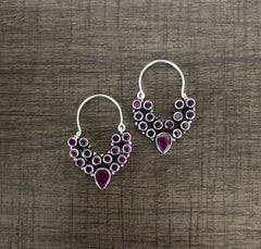 Commercial ruby cut stone bezel setting balis made in pure silver