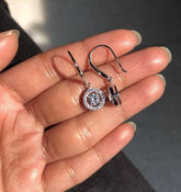 9mm multi cz stone solitaire-look-alike hangings in pure silver