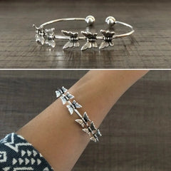 Six butterfly motif kada in pure silver