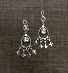Tear drop pattern gypsy hangings in pure silver