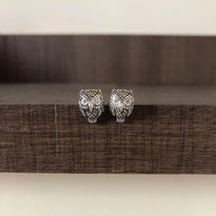 Intricately crafted Owl studs in pure silver