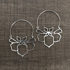 Light weight lotus cut work earrings in pure silver