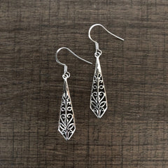 Long filigree work hangings in pure silver