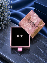 6mm star cz studs in pure silver