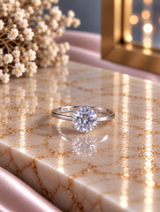 7mm cz stone ring in pure silver