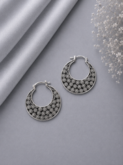 Intricate daisy flower cut work balis in pure silver