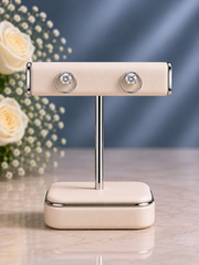 6mm cz stone 1.3 cm diameter studs in pure silver