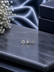 6mm cz six prong studs in pure silver