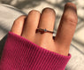 Minimal 3mm single stone ring in pure silver