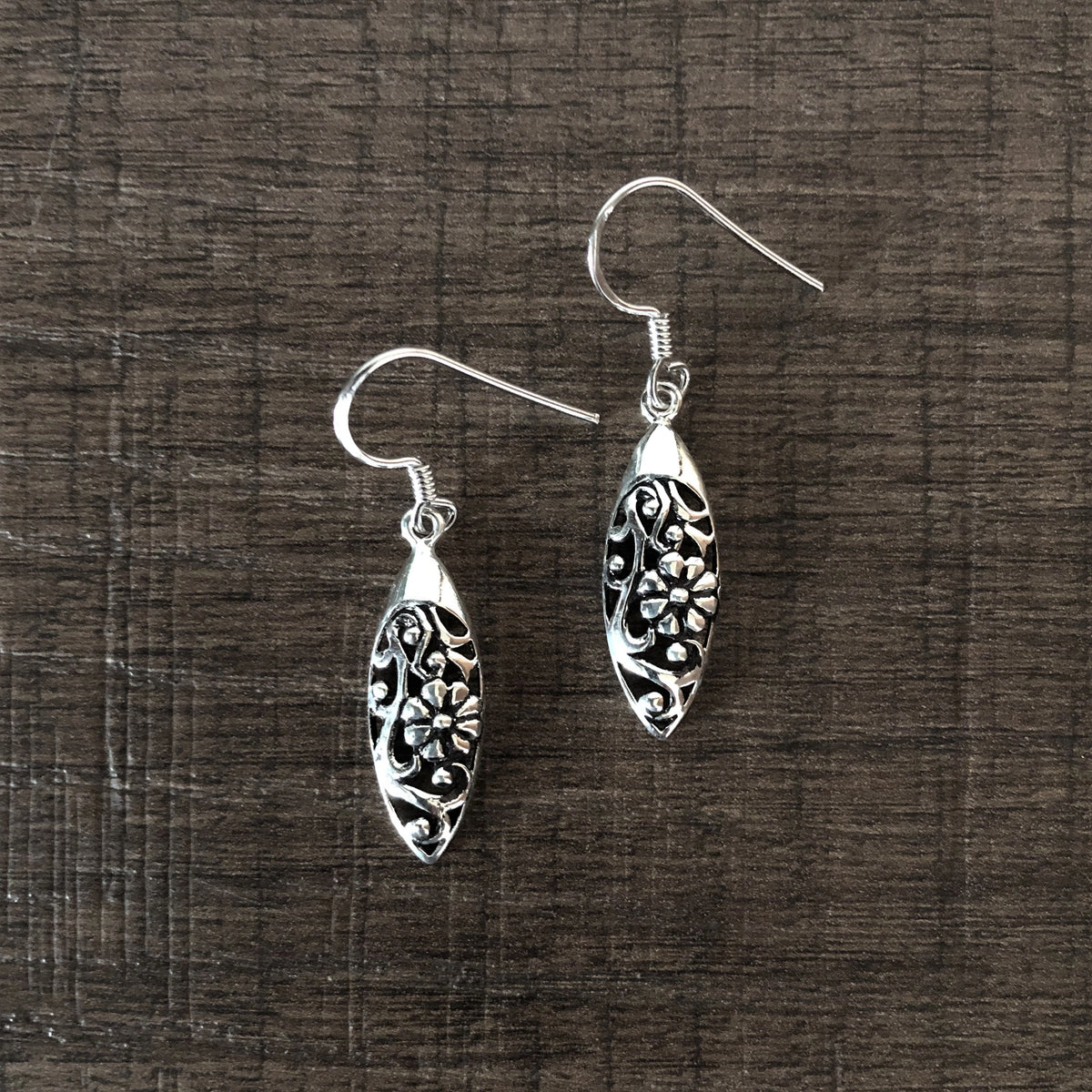 Filigree work earrings in pure silver