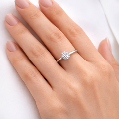 6mm cz stone adjustable ring in pure silver