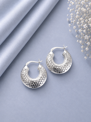 Statement filigree work balis with cz stone in pure silver