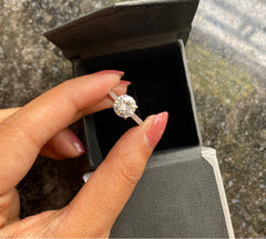 8mm single cz ring with a half studded band in pure silver
