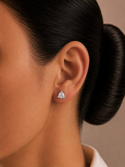6mm grain setting triangle studs in pure silver