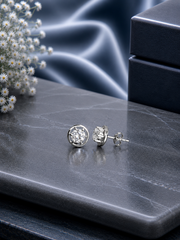 5mm cz studs with six prongs in pure silver