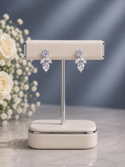 Multiple shape four cz stone studs in pure silver