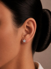 6mm star cz studs in pure silver