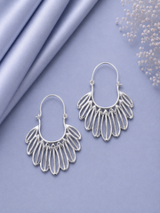 Floral cut work balis in pure silver