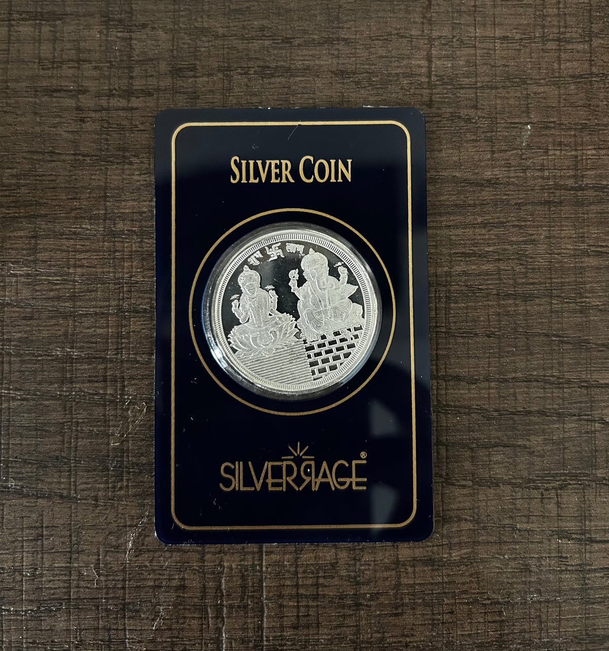 999 Silver, 10g Lakshmi-Ganesha pattern coin (single piece)