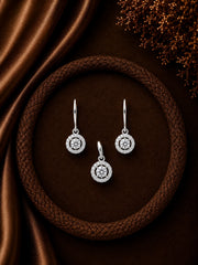 9mm multi cz stone hangings and a matching pendant  in pure silver