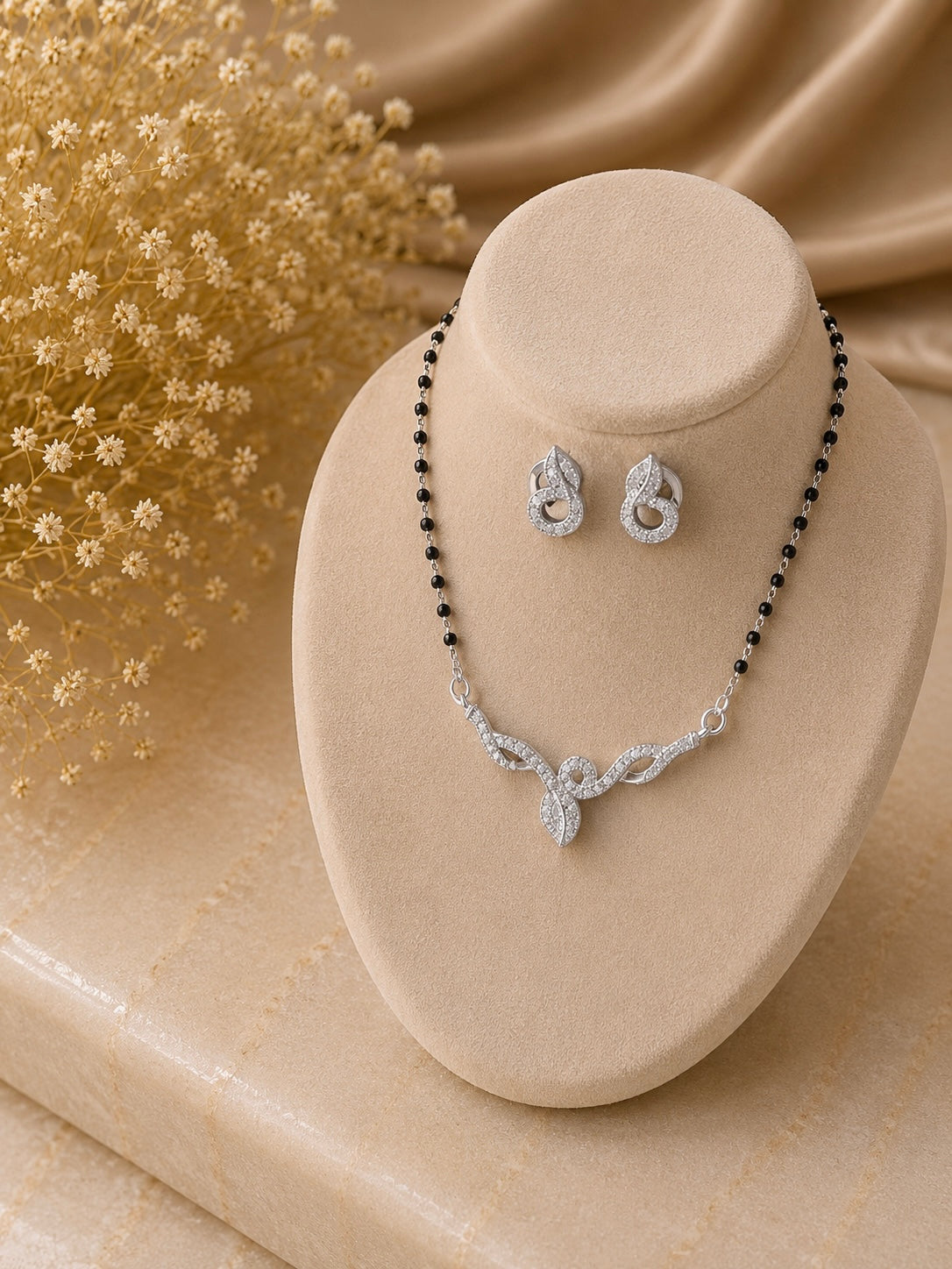 Multi cz Mangalsutra Set - 8 in pure silver