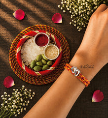 Silver Baby Feet motif rakhi