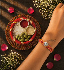 Silver Smiley motif rakhi