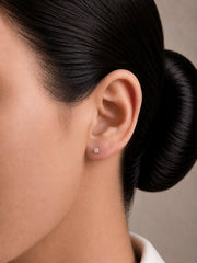 3mm single round cz grain setting studs in pure silver