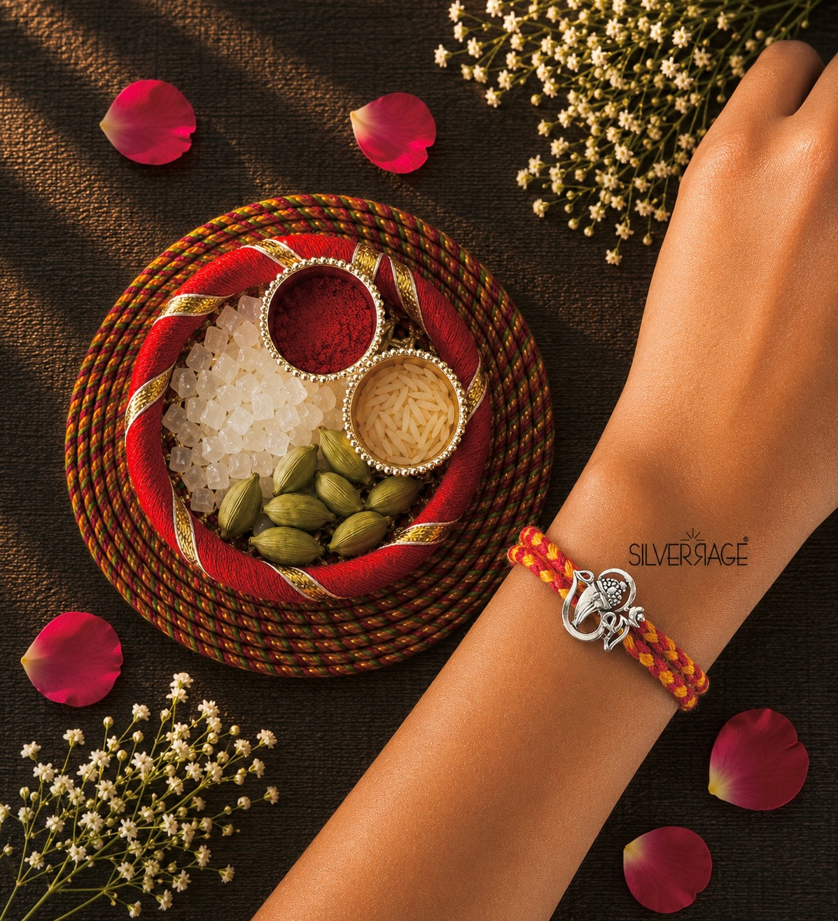 Silver Om-Ganesha Rakhi
