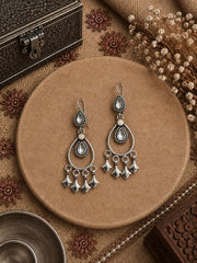 Tear drop pattern gypsy hangings in pure silver