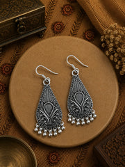 Antique finish carving and rava work hangings in pure silver