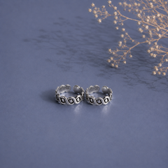 Twisted rope pattern toe ring in pure silver (one pair)