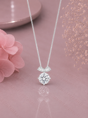 10mm cz pendant with a baguette setting loop and an 18inch chain in pure silver