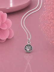 1.3 diameter Tree of Life pendant with an 18'' chain in pure silver
