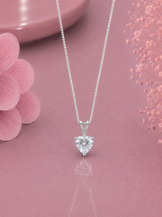 Pear shape cz stone pendant with an 18'' chain in pure silver