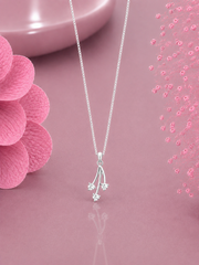 Three lines with three cz stones pendant with an 18inch chain in pure silver