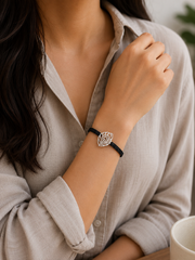 Pure silver Morpankh pattern adjustable hand braided bracelet