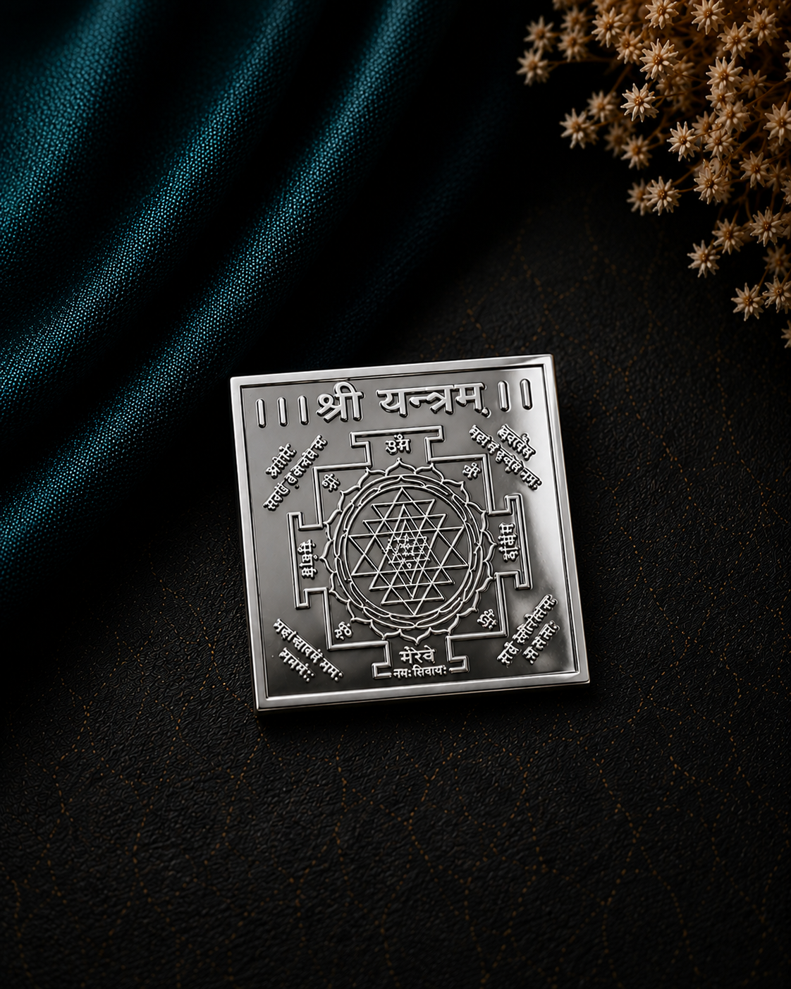 1" x 1" SHRI YANTRA in 999 Silver