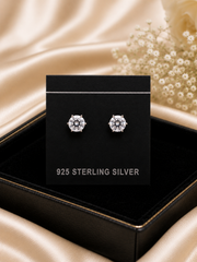7mm swarovski cz six prong setting studs in pure silver