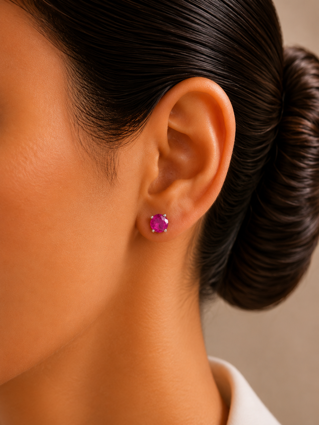 6mm ruby onyx four grain setting studs in pure silver