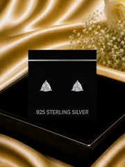 6mm grain setting triangle studs in pure silver