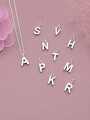 Alphabet pendant with an 18inch chain in pure silver
