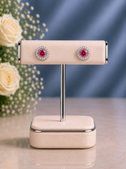 Pure silver 9mm multi cz stone studs