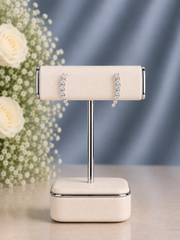 Seven cz stone studs in pure silver