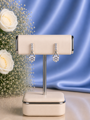 Four cz stone inverted V pattern studs in pure silver