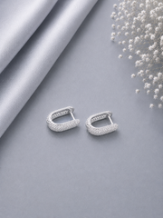 Diamond setting cz stone studded balis in pure silver